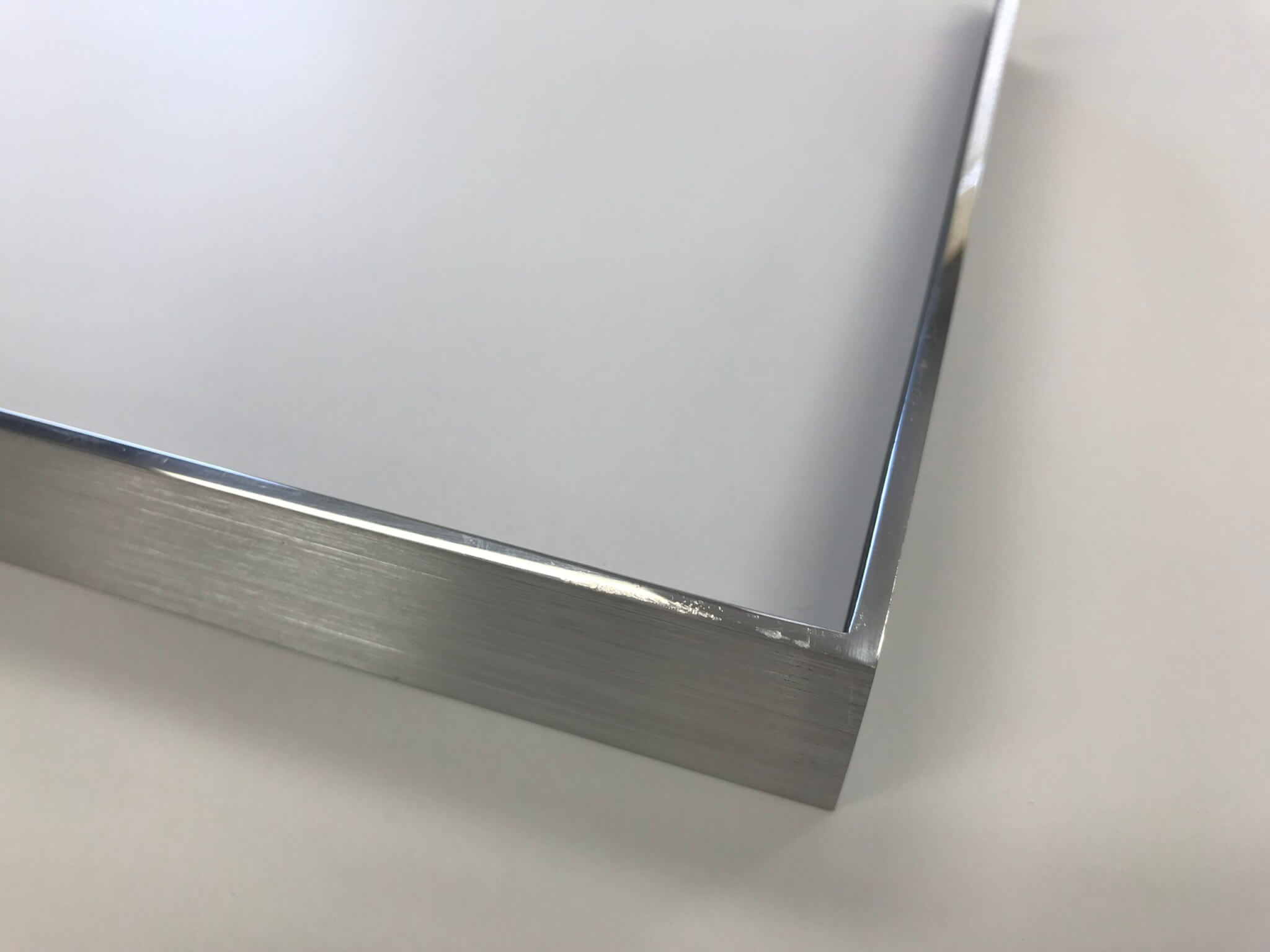 Polished Welded Aluminum Frame with Brushed Sides Narrow profile