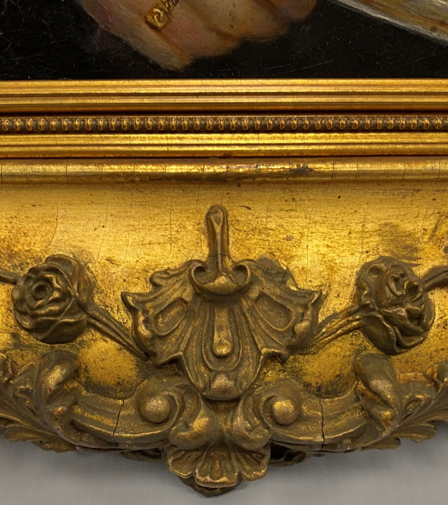 Antique frame restoration Gilded frame repair Frame touch up Fillets Frame modification Historical framing Painting restoration 19th century portrait Gold leaf frame treatment cleaning of gilt frames Victorian antiques Canvas stretching Onsite treatment Antique refinishing After images Insurance claims Museum frames