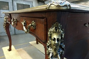 Antique desk - An antique Louis XV Revival desk after restoration