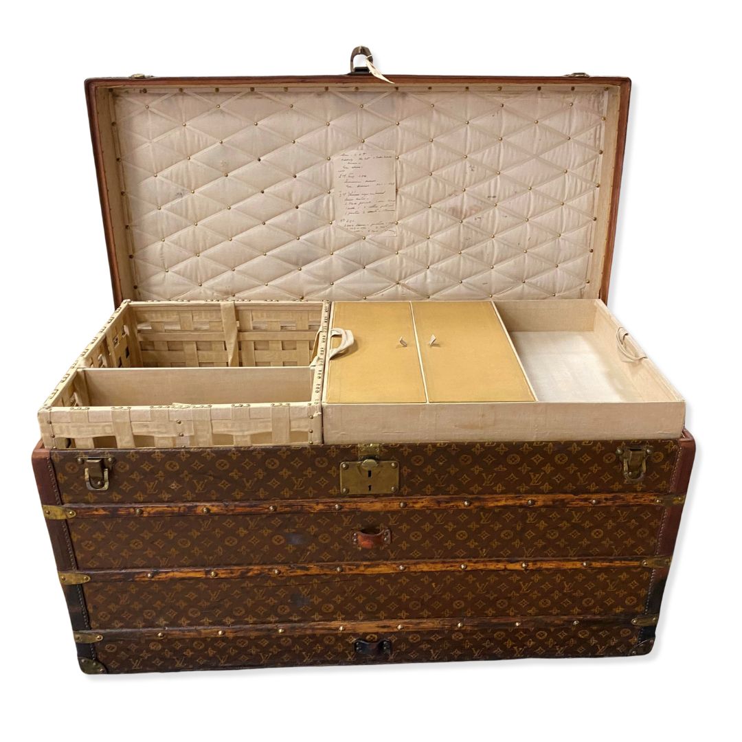 An original 1800s Louis Vuitton Steamer Trunk after restoration