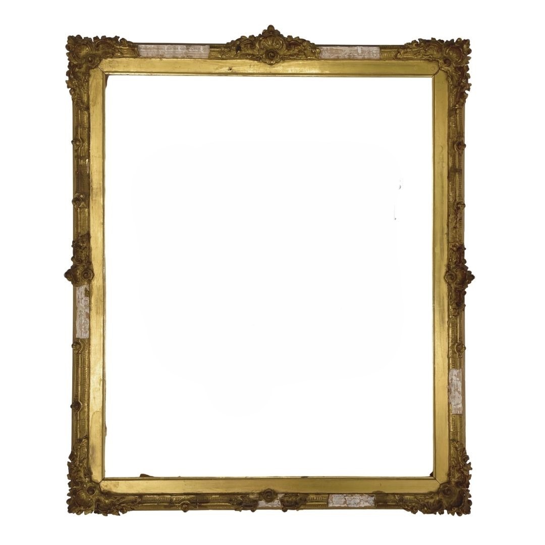 Before treatment, this delicate mid-1800's English frame had several areas of missing ornamentation