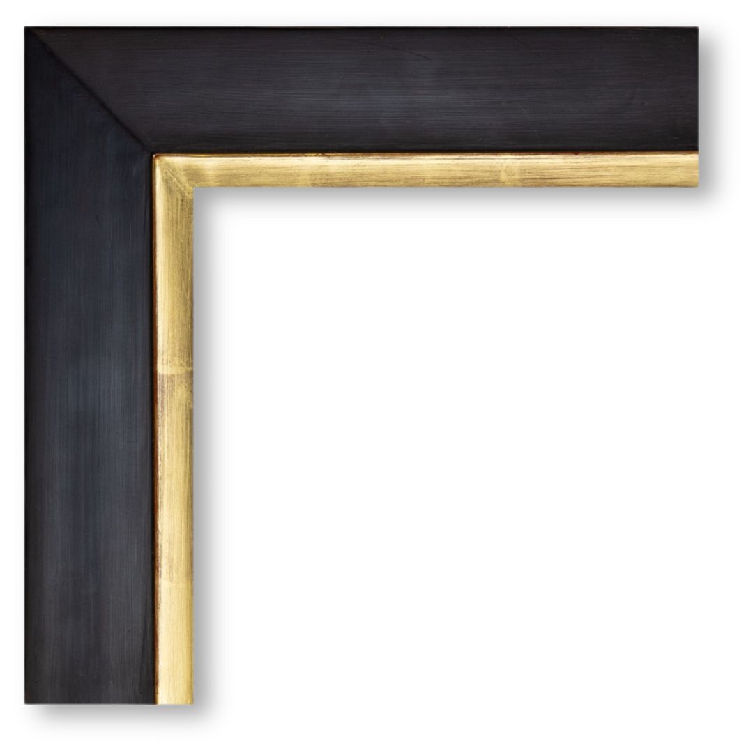 2 inch ebonized lack and 22k gold lip. artifact services april hann lanford dutch frame profile closed corner picture frame