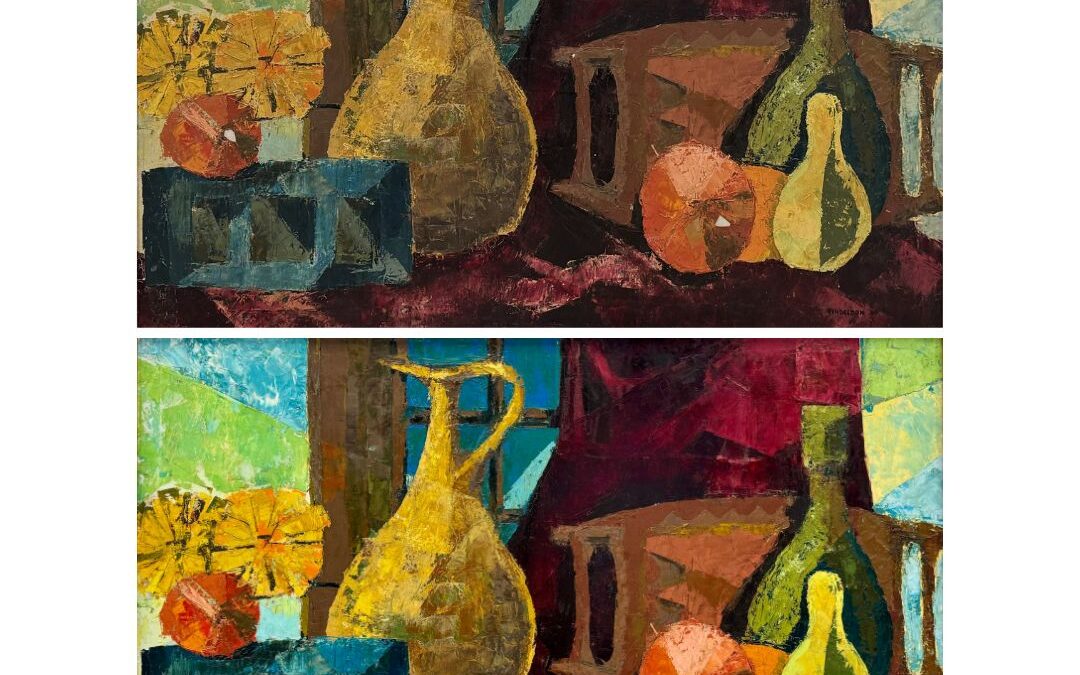 Before and After-The Treatment of a Mid Century Still Life Painting