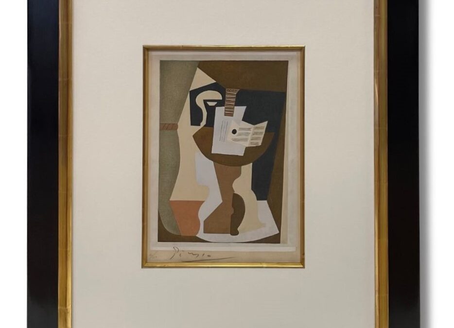 Museum Quality Framing of Guitare et partition sur guéridon, by Pablo Picasso
