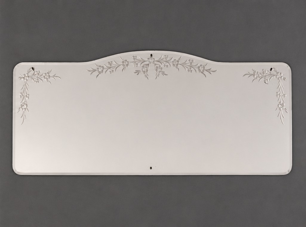 Engraved mirror after restoration and resilvering.